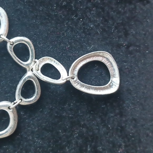 Silver tone SAQ necklace, 16"  rhinestone accent - Picture 3 of 4